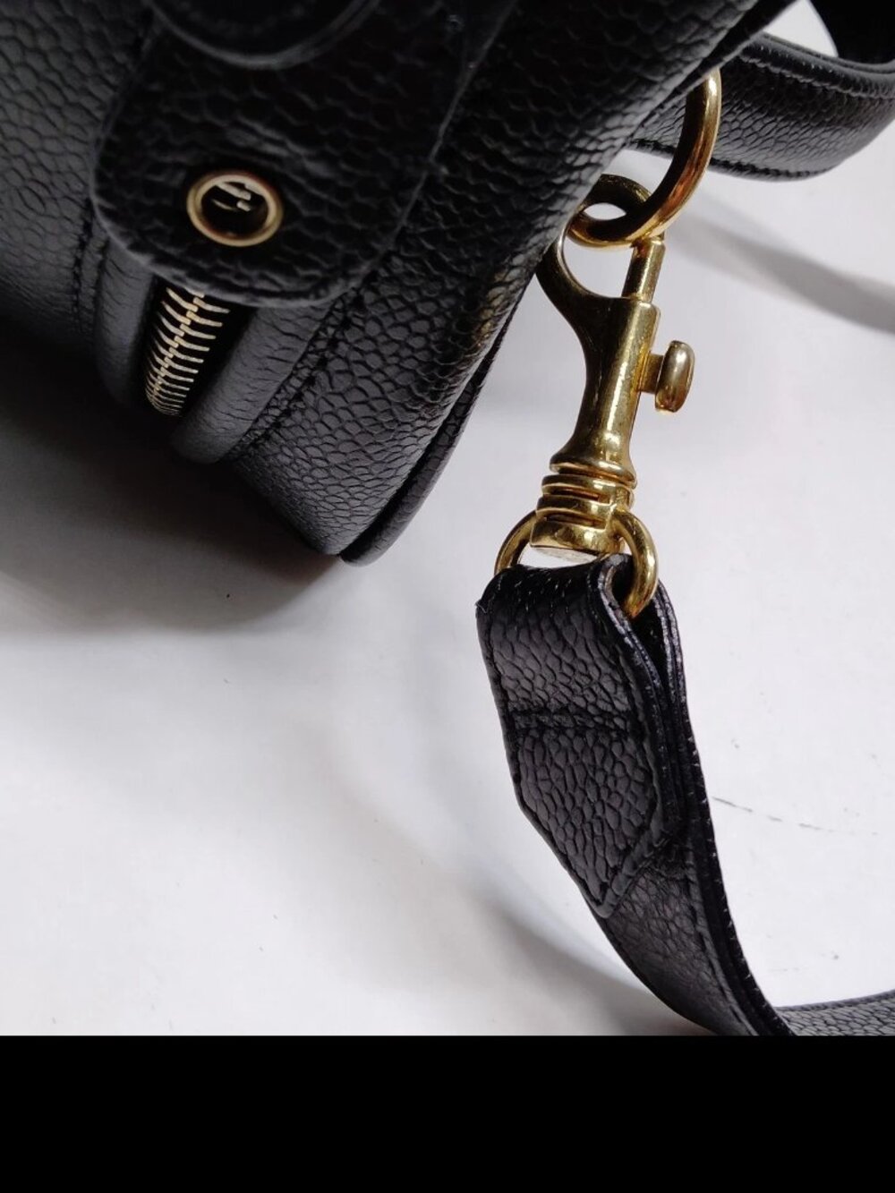 Authentic Chanel CC Vanity Case Bag Black Caviar Leather Large Logo Crossbody - Picture 8 of 16